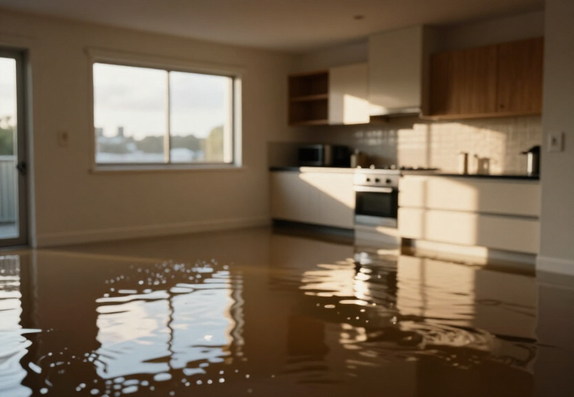 Flooded basement in a Gymea Bay property before extraction